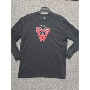 BSN Sports Mens 2XL Performance Long Sleeve Shirt Black Basketball Graphic Tee